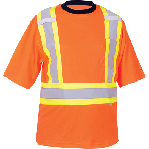 T-shirt de s&eacute;curit&eacute;, Polyester, Moyen, Orange haute visibilit&eacute; TGS INDUSTRIEL