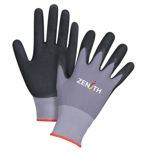 Gants ZX-1 de premi&egrave;re qualit&eacute; compatibles avec les &eacute;crans tactiles, 6/T-petit, R&ecirc;vetement Mousse de nitrile, Calibre 15, Enveloppe en Nylon TGS INDUSTRIEL