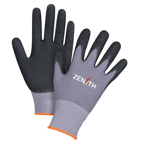 Gants ZX-1 de premi&egrave;re qualit&eacute; compatibles avec les &eacute;crans tactiles, 7/Petit, R&ecirc;vetement Nitrile/Mousse de nitrile, Calibre 15, Enveloppe en Nylon TGS INDUSTRIEL