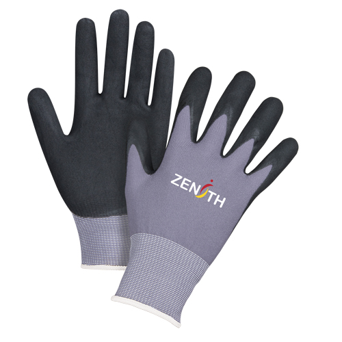 Gants ZX-1 de premi&egrave;re qualit&eacute; compatibles avec les &eacute;crans tactiles, 8/Moyen, R&ecirc;vetement Nitrile/Mousse de nitrile, Calibre 15, Enveloppe en Nylon TGS INDUSTRIEL