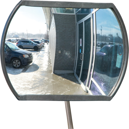 Miroir convexe rectangulaire/rond avec bras t&eacute;lescopique, 12" h x 18" la, Int&eacute;rieur/Ext&eacute;rieur TGS INDUSTRIEL
