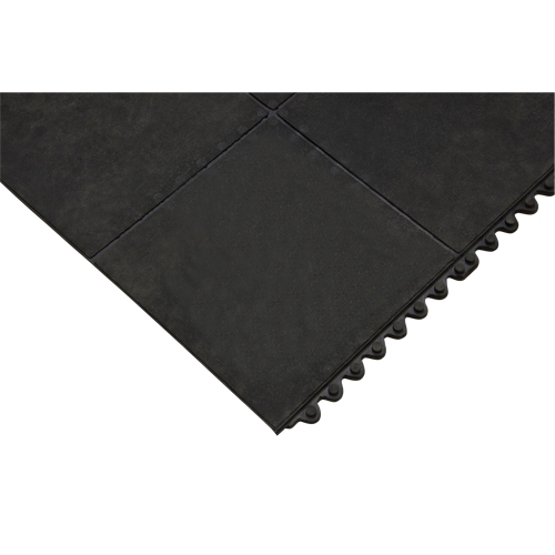 Anti-Fatigue Matting, Smooth, 3' x 3' x 1/2", Black, Natural Rubber TGS INDUSTRIEL