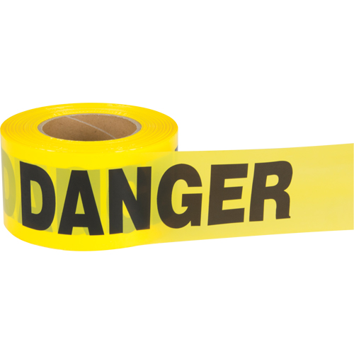 "Danger" Barricade Tape, Bilingual, 3" W x 1000' L, 1.5 mils, Black on Yellow TGS INDUSTRIEL