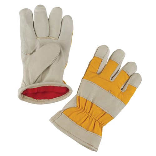 Premium Winter-Lined Work Gloves, Medium, Grain Pigskin Palm, Foam Fleece Inner Lining TGS INDUSTRIEL