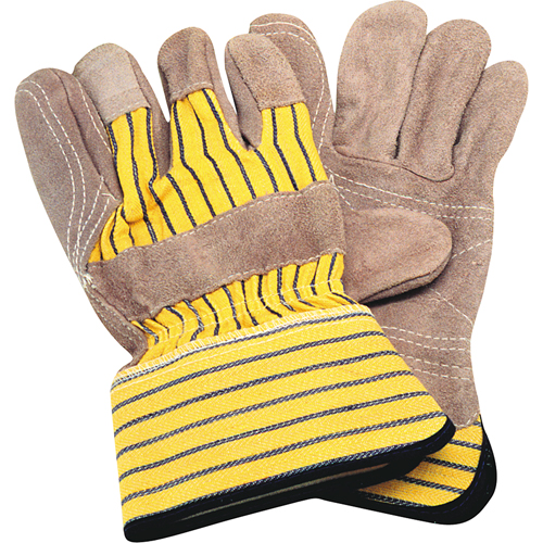 Gants d'ajusteur avec paume double, Grand, Paume en Cuir de vache refendu, Doublure en Coton TGS INDUSTRIEL