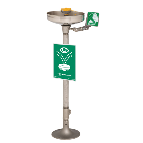 Poste de douche oculaire/faciale Axion, Installation Socle, Bol Acier inoxydable TGS INDUSTRIEL