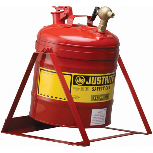 Bidon avec robinet s&eacute;curitaires pour laboratoires, Type I, Acier, 5 gal. US, Rouge, Homologu&eacute; FM TGS INDUSTRIEL
