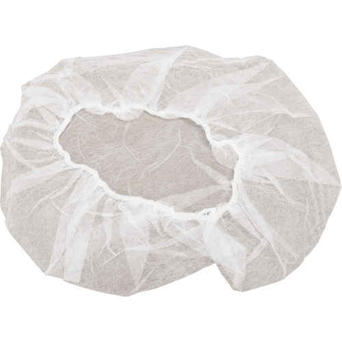 Bonnets bouffants non tiss&eacute;s, Polypropyl&egrave;ne, 18", Blanc TGS INDUSTRIEL