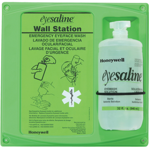 Support mural pour solution saline de douche oculaire, Simple TGS INDUSTRIEL