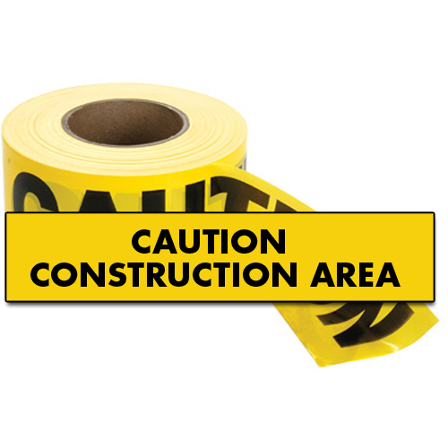 Rubans standards pour barricades, Anglais, 3" la x 1000' lo, 2 mils, Noir sur jaune TGS INDUSTRIEL