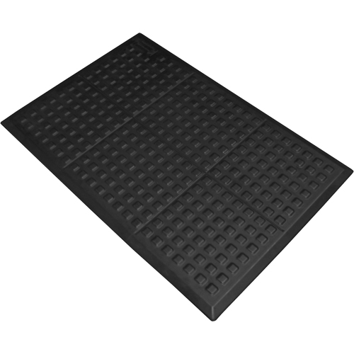 Tapis antifatigue Connect No 502 Rejuvenator pour poste de travail simple, Polyur&eacute;thane, 3' la c, 5' lo, 5/8" &eacute;paisseur, Noir TGS INDUSTRIEL