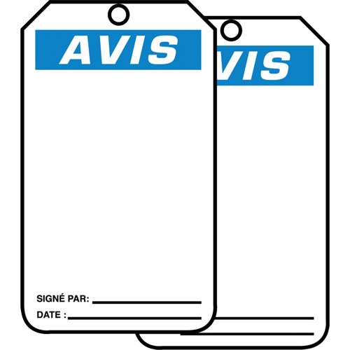 &eacute;tiquettes de s&eacute;curit&eacute; en français - &eacute;tiquettes avec ent&ecirc;ge vierge, Papier cartonn&eacute;, 3-1/8" la x 5-7/8" h, Français TGS INDUSTRIEL
