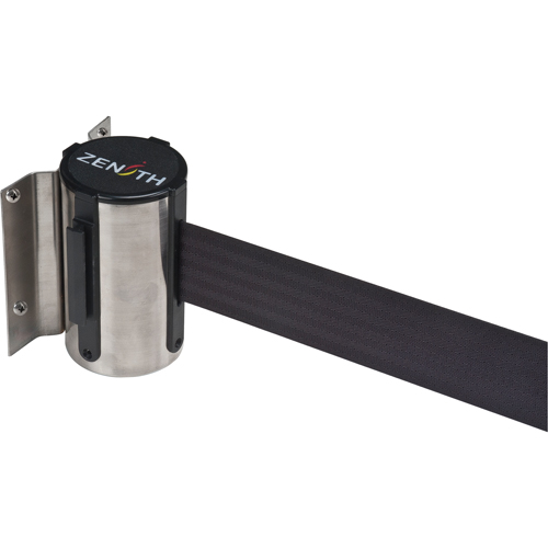 Wall Mount Barrier, Steel, Screw Mount, 12', Black Tape TGS INDUSTRIEL