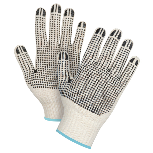 Gants tricot&eacute;s de poids lourd &agrave; deux c&ocirc;t&eacute;s avec pois, Poly/coton, Deux c&ocirc;t&eacute;s, Calibre 7, T-Grand TGS INDUSTRIEL