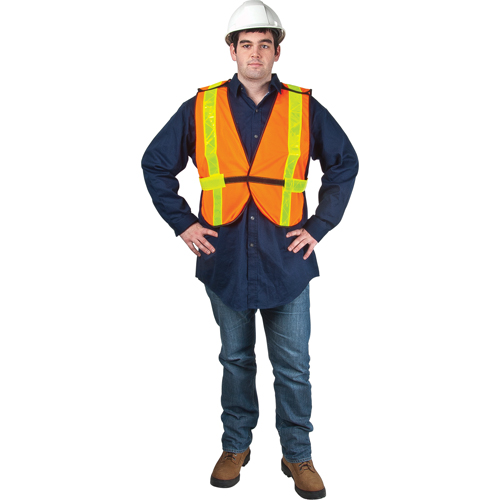 Standard-Duty Safety Vest, High Visibility Orange, X-Large, Polyester TGS INDUSTRIEL