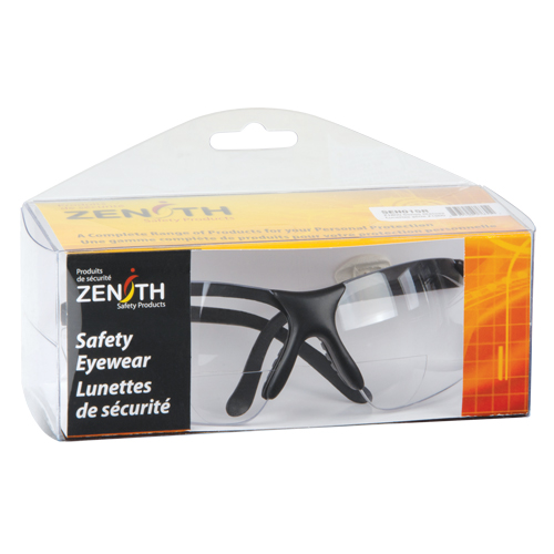 Lunettes de s&eacute;curit&eacute; s&eacute;rie Z1800 avec verres de lecture, Anti-&eacute;gratignures, Transparent, Dioptrie 2,0 TGS INDUSTRIEL