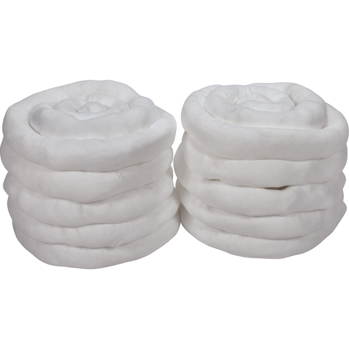 Sorbent Sock, Oil Only, 45 gal. Absorbancy, 3" W x 10' L, Pack of 10 TGS INDUSTRIEL