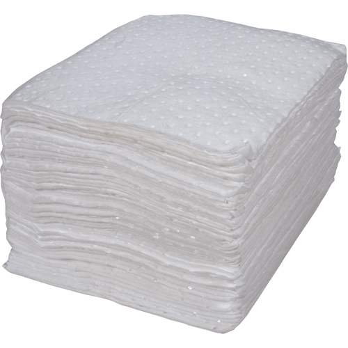 Feuilles absorbantes li&eacute;es de premi&egrave;re qualit&eacute;, Huile seulement, 15" x 17", 15 gal. d'absorption TGS INDUSTRIEL