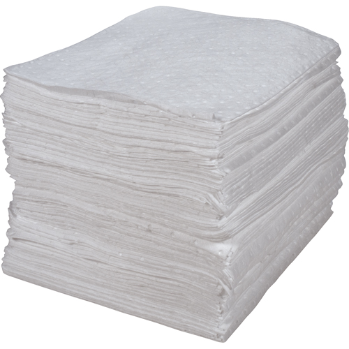Feuilles absorbantes li&eacute;es de premi&egrave;re qualit&eacute;, Huile seulement, 15" x 17", 30 gal. d'absorption TGS INDUSTRIEL