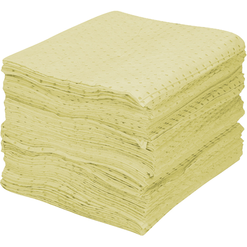 Feuilles absorbantes en fibres fines de premi&egrave;re qualit&eacute;, Mati&egrave;res dangereuses, 15" x 17", 30 gal. d'absorption TGS INDUSTRIEL