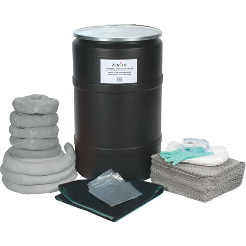 Trousse de lutte contre les d&eacute;versements, Universel, Baril, Absorbance de 55 gal. US TGS INDUSTRIEL
