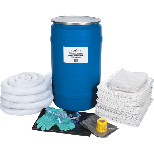 Trousse de lutte contre les d&eacute;versements, Huile seulement, Baril, Absorbance de 30 gal. US TGS INDUSTRIEL