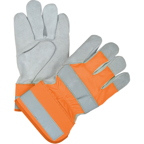 Gants d'ajusteur haute visibilit&eacute; de premi&egrave;re qualit&eacute;, Grand, Paume en Cuir de vache refendu, Doublure en Thinsulate TGS INDUSTRIEL
