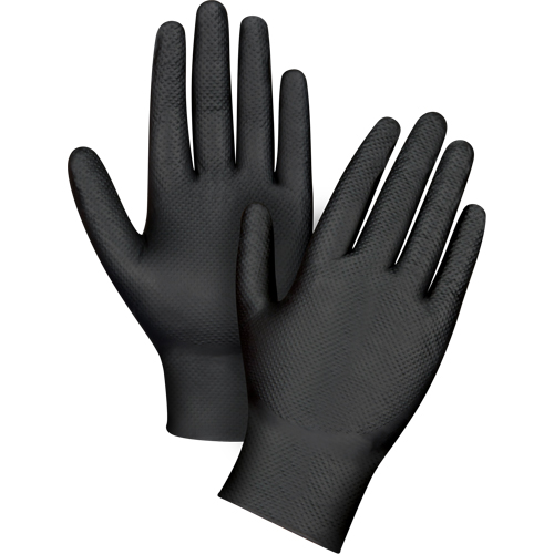 Heavyweight Tactile Grip Examination Gloves, X-Small, Nitrile, 8-mil, Powder-Free, Black TGS INDUSTRIEL