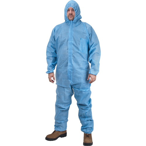 Combinaisons &agrave; capuchon de premi&egrave;re qualit&eacute;, Moyen, Bleu, Polypropyl&egrave;ne TGS INDUSTRIEL