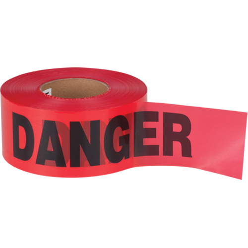 "Danger" Barricade Tape, Bilingual, 3" W x 1000' L, 1.5 mils, Black on Red TGS INDUSTRIEL