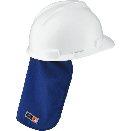 Tampon et voile pour le cou refroidissants et ignifug&eacute;s pour casque de s&eacute;curit&eacute; Chill-Its 6717FR, Bleu TGS INDUSTRIEL