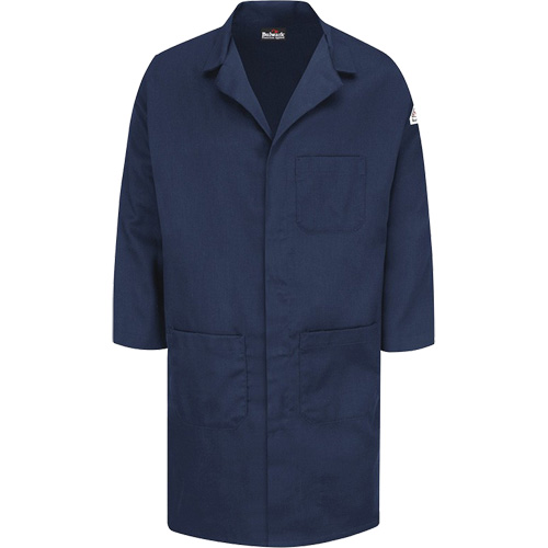 Excel FR&reg; ComforTouch&reg; Lab Coat, Cotton, Medium, Navy Blue TGS INDUSTRIEL