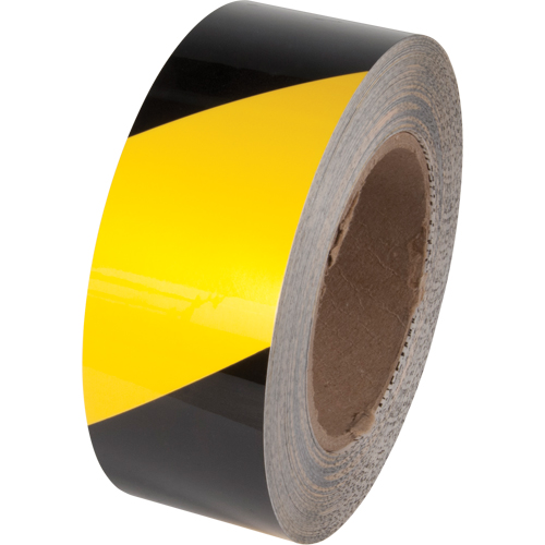 Tuff Mark&reg; Floor Marking Tape, 3" x 100', Polyester, Black and Yellow TGS INDUSTRIEL