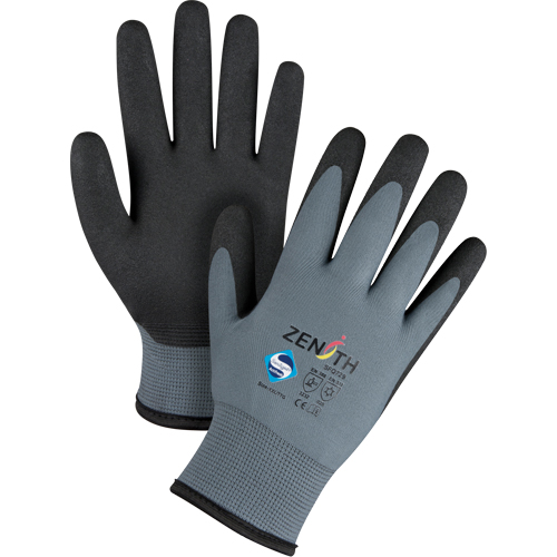 Gants enduits de premi&egrave;re qualit&eacute; ZX-30°, 11/2T-Grand, R&ecirc;vetement PVC, Calibre 15, Enveloppe en Nylon TGS INDUSTRIEL