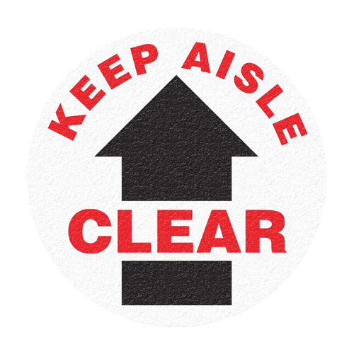 "Keep Aisle Clear" Floor Sign, Adhesive, English with Pictogram TGS INDUSTRIEL