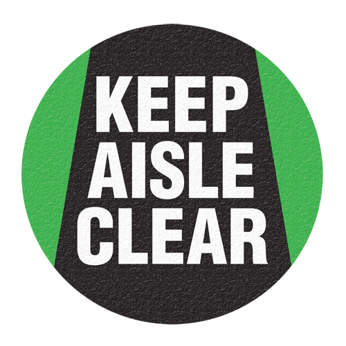 "Keep Aisle Clear" Floor Sign, Adhesive, English with Pictogram TGS INDUSTRIEL