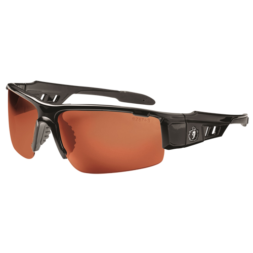 Skullerz&reg; Dagr Safety Glasses, Copper Lens, Anti-Scratch/Polarized, ANSI Z87+/Meets/Exceeds CSA Z94.3 TGS INDUSTRIEL