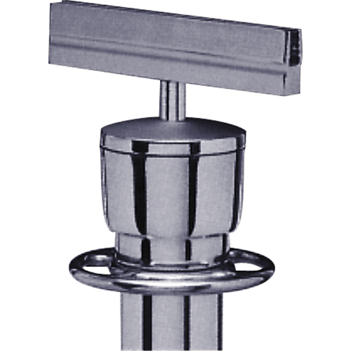 Support d'enseigne pour poteau portable, Chrome satin&eacute; TGS INDUSTRIEL