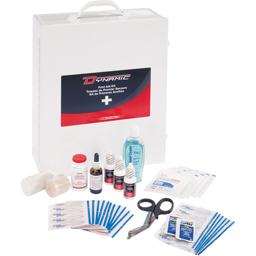 Trousse de premiers soins industrielle pour usage g&eacute;n&eacute;ral Dynamic, Dispositif m&eacute;dical Classe 1, Boîte en m&eacute;tal TGS INDUSTRIEL