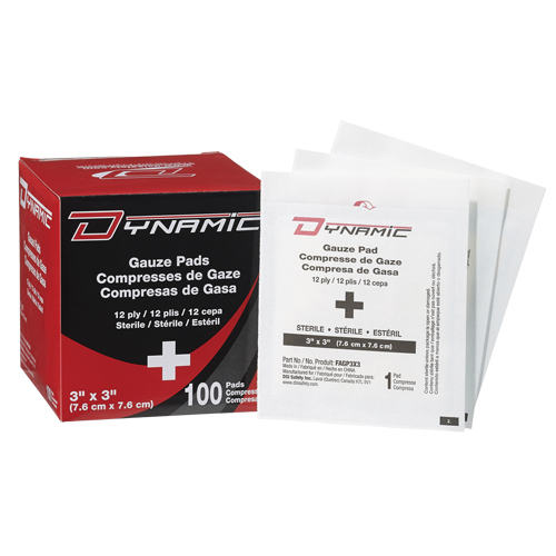 Gaze Dynamic, Tampon, 3" lo x 3" la, St&eacute;rile, Dispositif m&eacute;dical Classe 1 TGS INDUSTRIEL