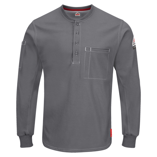 Chemises Henley Excel FR &agrave; manches longues, Petit, Gris TGS INDUSTRIEL