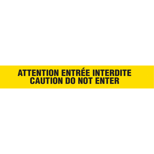 Barricade Tape, Bilingual, 3" W x 1000' L, 3 mils, Black on Yellow TGS INDUSTRIEL