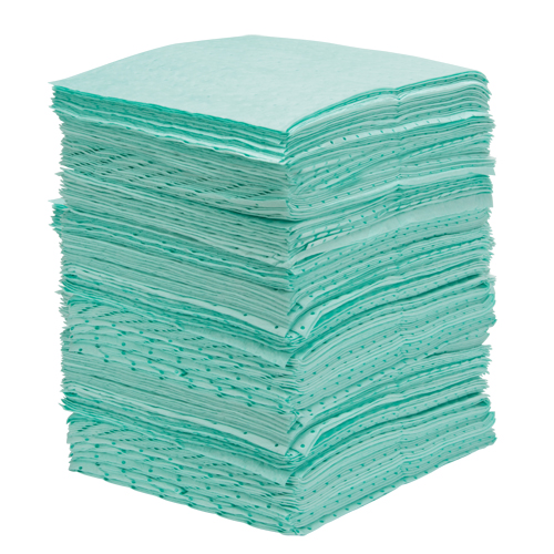 Premium Bonded Sorbent Pads, Hazmat, 15" x 18", 30 gal. Absorbancy TGS INDUSTRIEL