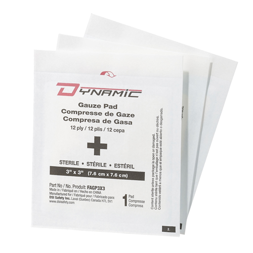 Dynamic Gauze, Pad, 3" L x 3" W, Sterile, Medical Device Class 1 TGS INDUSTRIEL