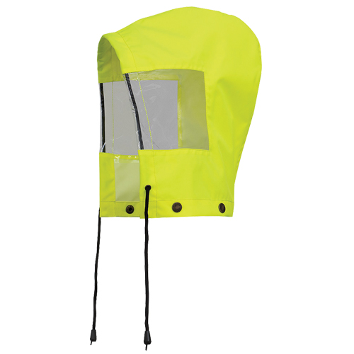 6037H Capuchon pour manteau de s&eacute;curit&eacute; imperm&eacute;able pour le contr&ocirc;le de la circulation, Jaune lime haute visibilit&eacute;, Polyester TGS INDUSTRIEL