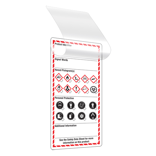 &eacute;tiquettes auto-plastifiantes pour le milieu de travail, Papier cartonn&eacute;, 3" la x 6" h, Anglais TGS INDUSTRIEL