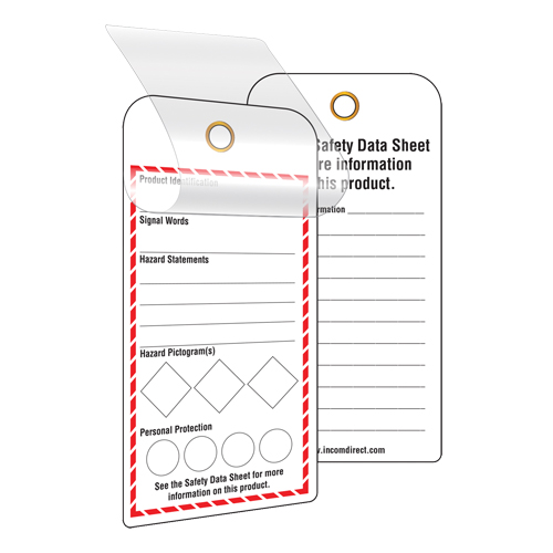 GHS Self-Laminating Workplace Tags, Cardstock, 3" W x 6" H, English TGS INDUSTRIEL