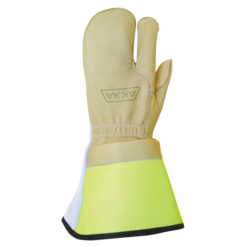 Lineman's 3-Finger Gloves, Medium, Grain Cowhide Palm TGS INDUSTRIEL