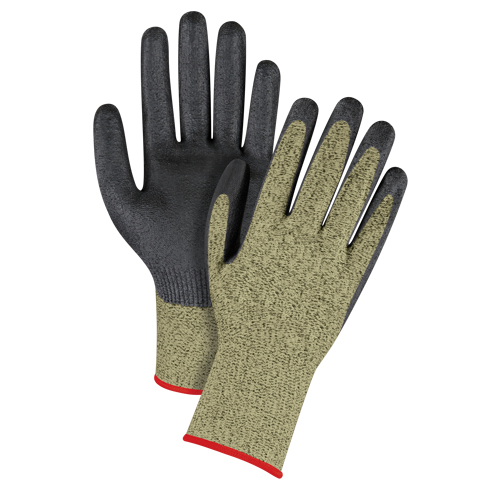 Black & Yellow Seamless Stretch Cut-Resistant Gloves, Size Small/7, 13 Gauge, Foam Nitrile Coated, Aramid Shell, ASTM ANSI Level A6 TGS INDUSTRIEL