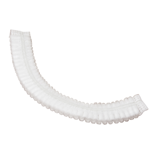 Bonnet bouffant pliss&eacute;, Polypropyl&egrave;ne, 19", Blanc TGS INDUSTRIEL